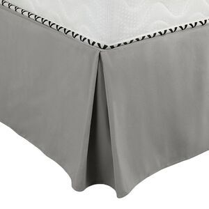 Pleated Bed Skirt Classic Polyester Dust Ruffled with 14 Inch Drop Dark Gray